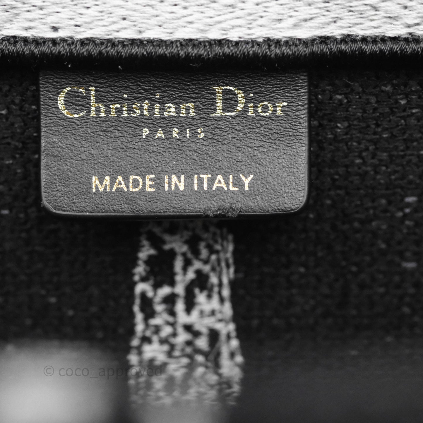 Dior Medium Book Tote Paris Embroidered Black White