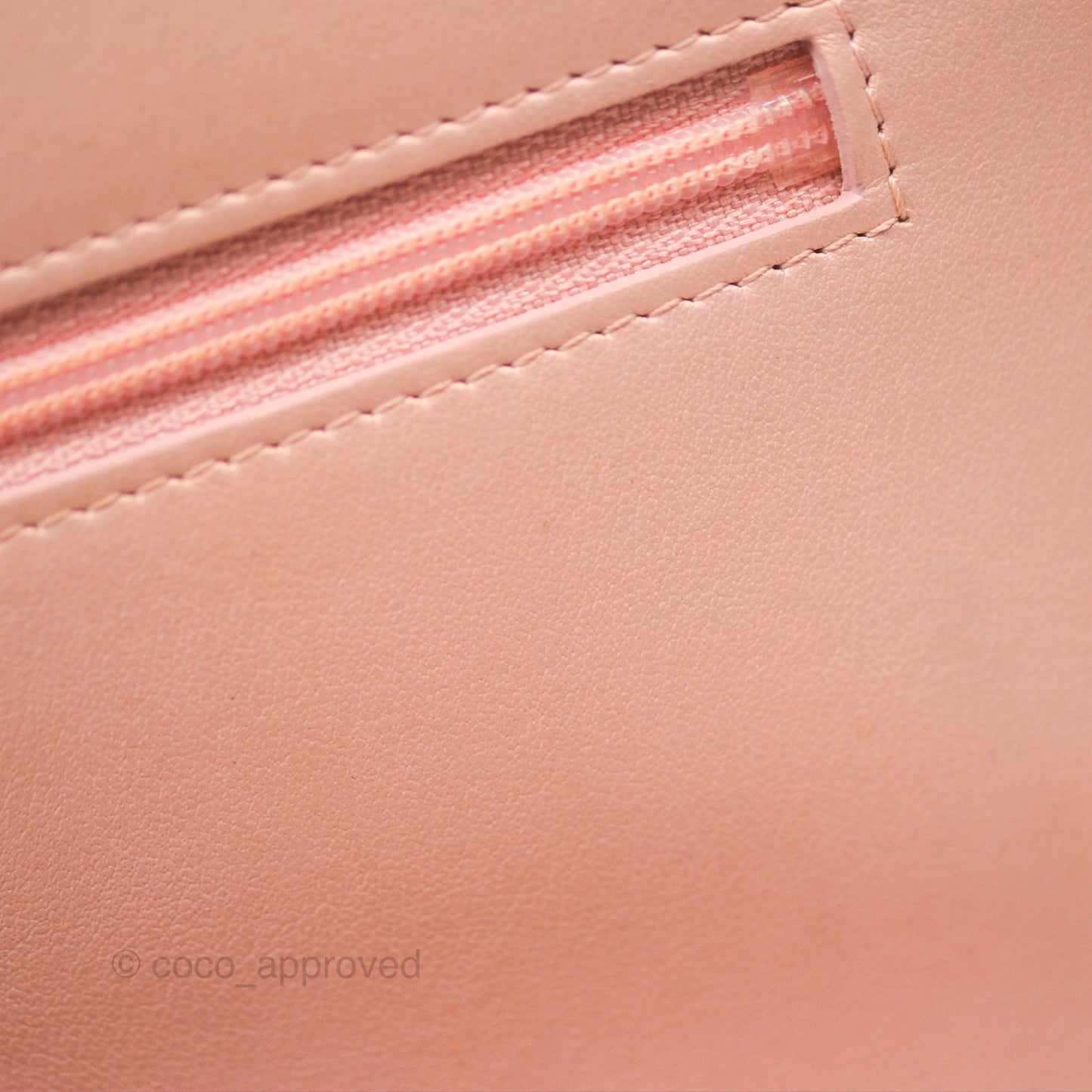 Chanel Mademoiselle Wallet On Chain WOC Chevron Iridescent Pink Caviar Silver Hardware