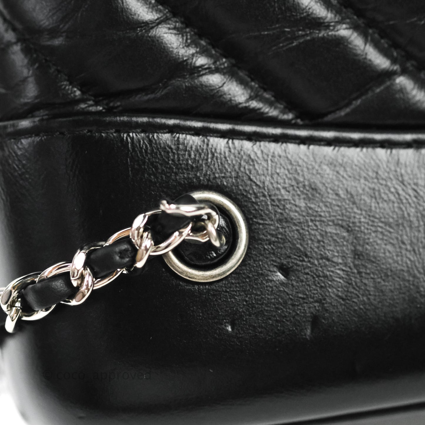 Chanel Small Chevron Gabrielle Backpack Black Aged Calfskin