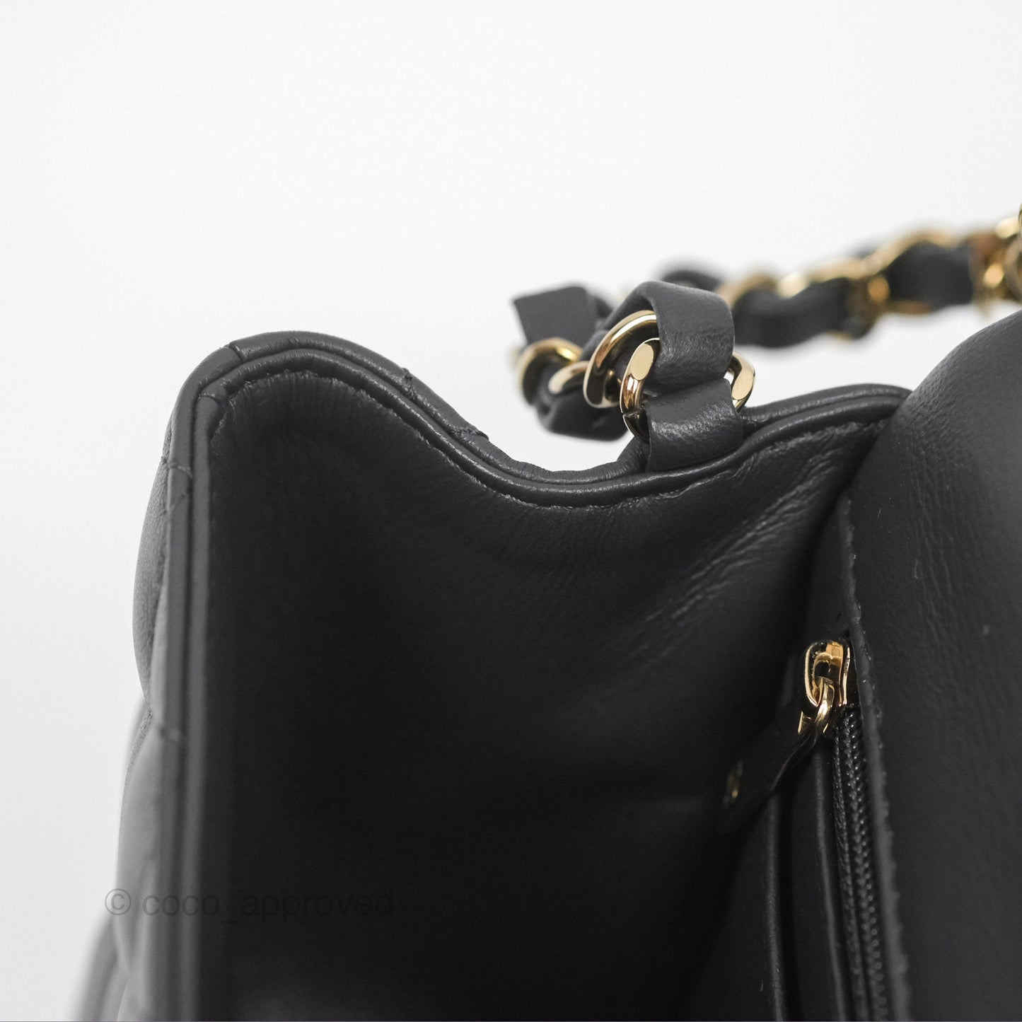 Chanel Mini Square Quilted Grey Lambskin Gold Hardware