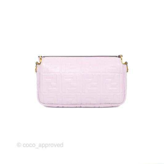 Fendi Medium Baguette Bag Lilac Calfskin Gold Hardware