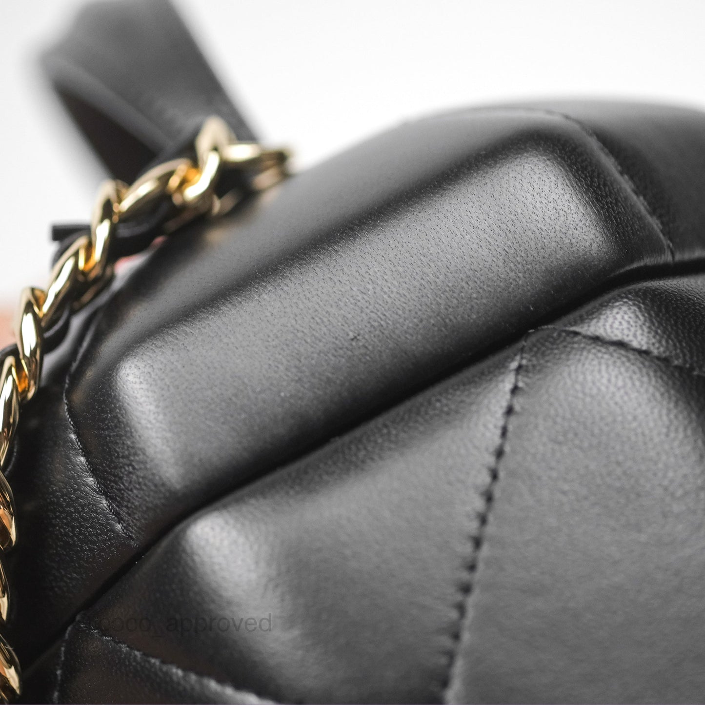 Chanel Small Hexagon Vanity Case Black Lambskin Gold Hardware