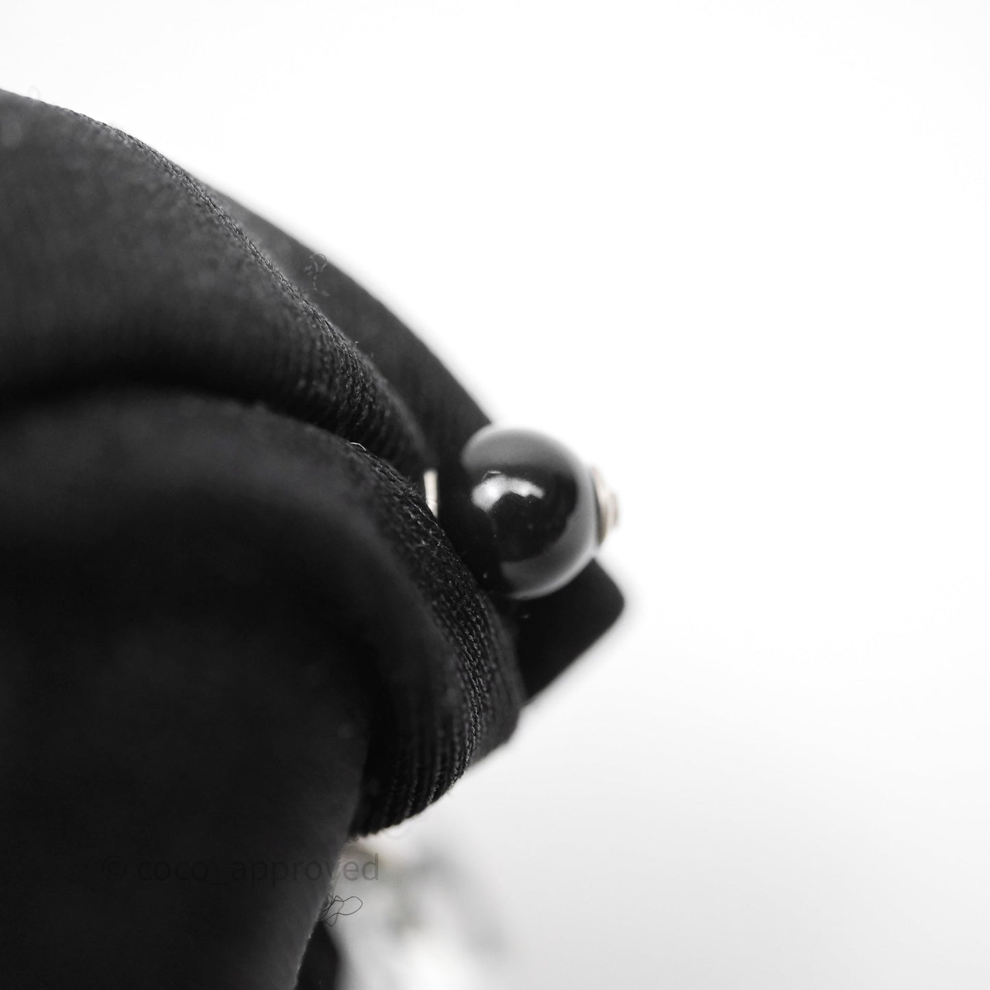 Chanel CC Black Resin Crystals Drop Earrings Silver Tone 19B