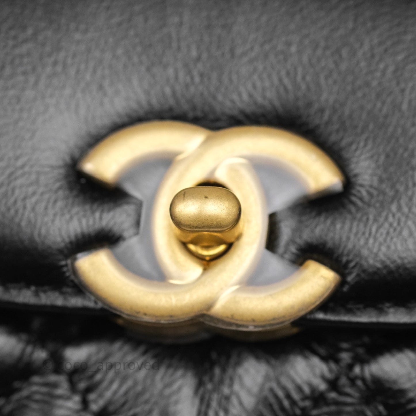 Chanel Kelly Bag Quilted Black Shiny Crumpled Calfskin Aged Gold Hardware