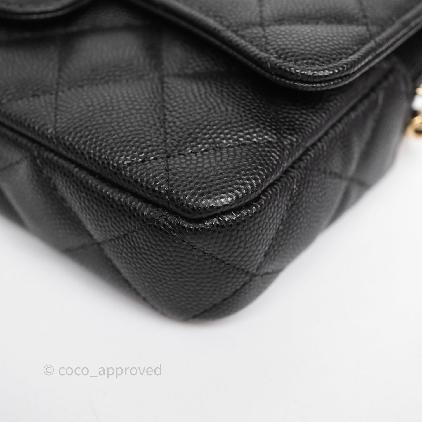 Chanel Classic Flap Phone Holder With Chain Black Caviar Gold Hardware