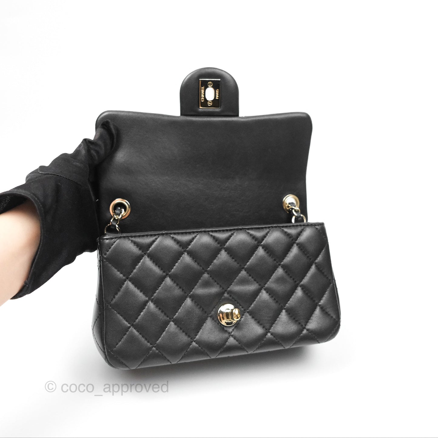 Chanel Ball Crush Mini Rectangular Black Lambskin Gold Hardware 23C