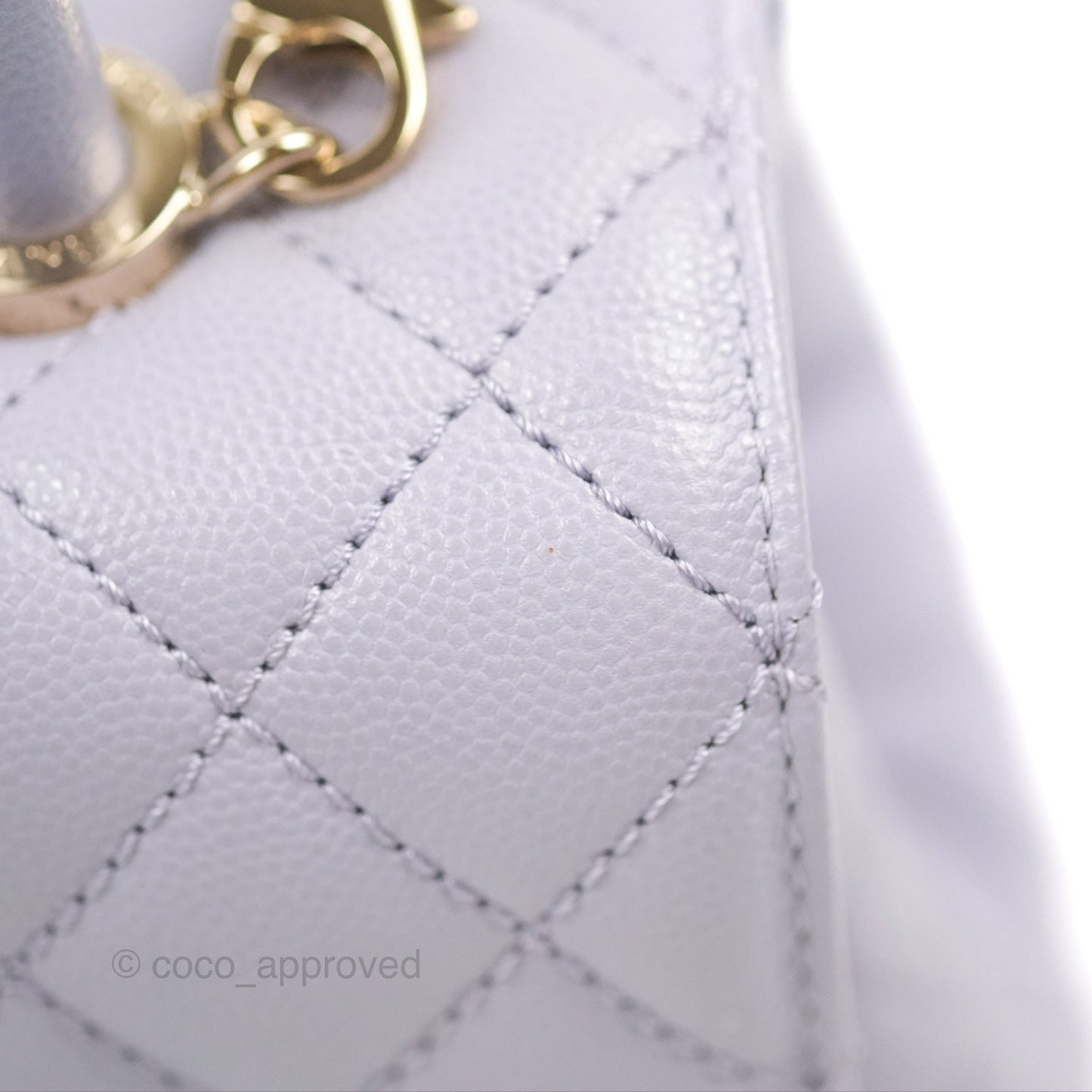 Chanel Small Coco Handle Quilted Lilac Caviar Gold Hardware