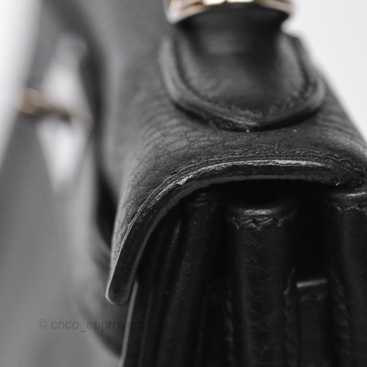 Hermès Kelly 28 Retourne Noir Black 89 Clemence Palladium Hardware