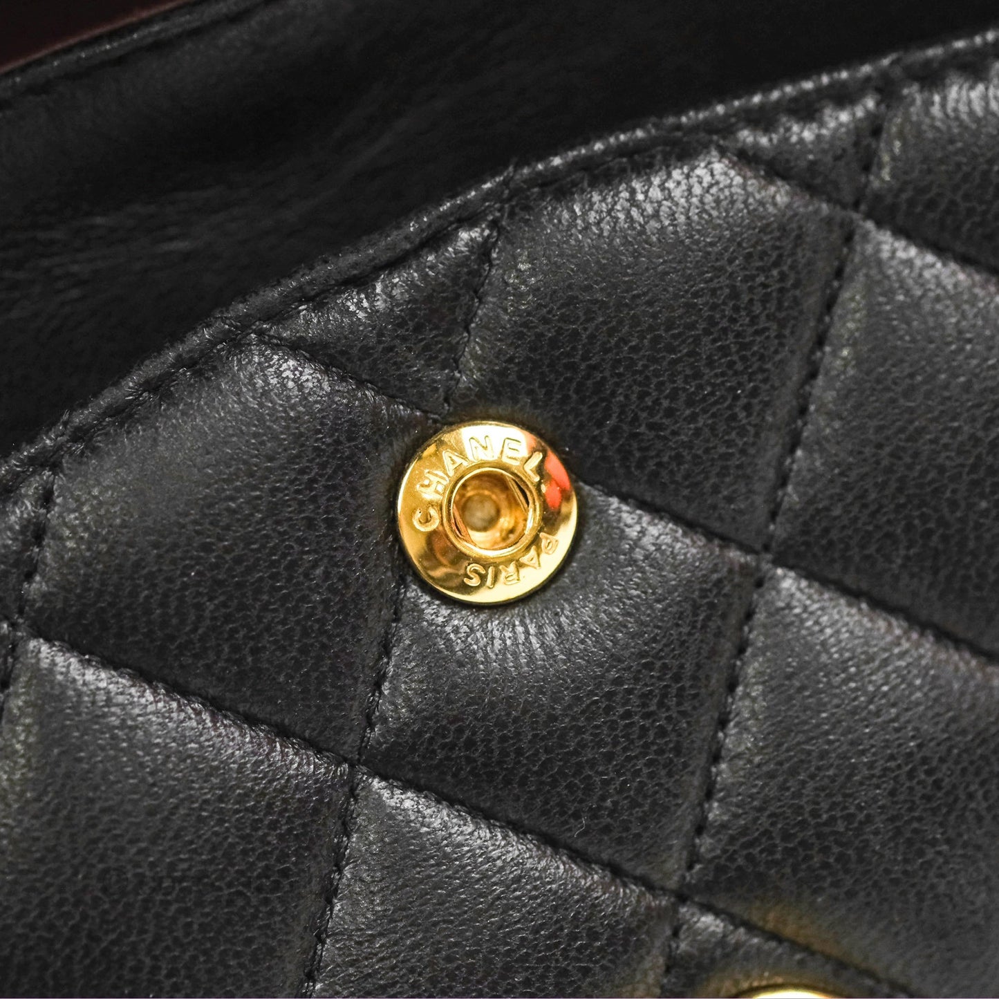 Chanel Classic M/L Medium Flap Quilted Black Lambskin Gold Hardware