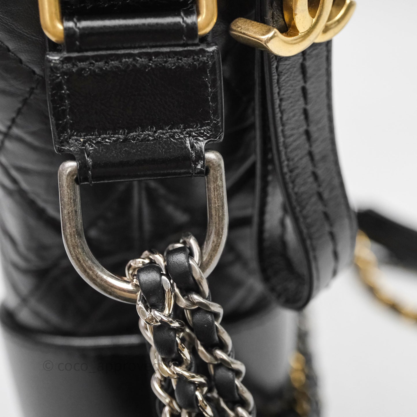 Chanel New Medium Gabrielle Hobo Quilted Black Aged Calfskin