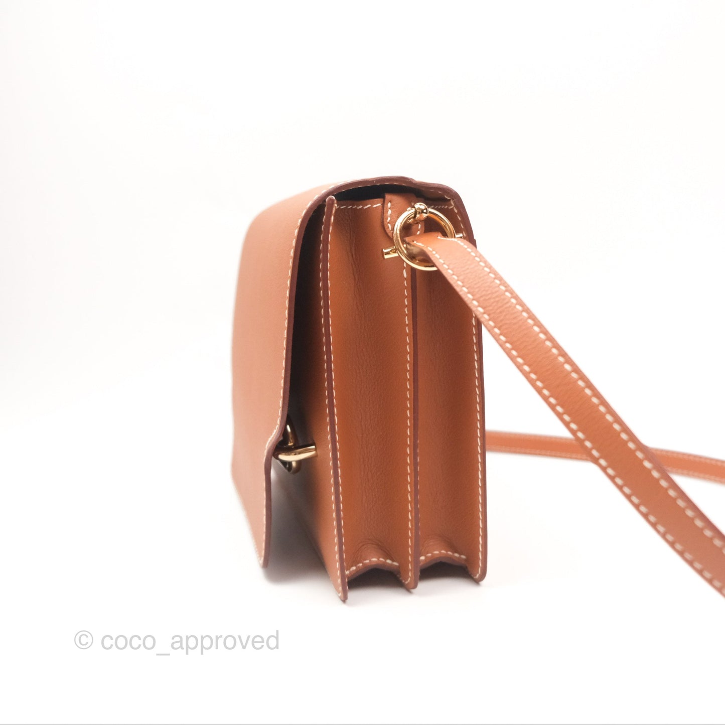 Hermès Roulis 23 Gold Evercolor Gold Hardware