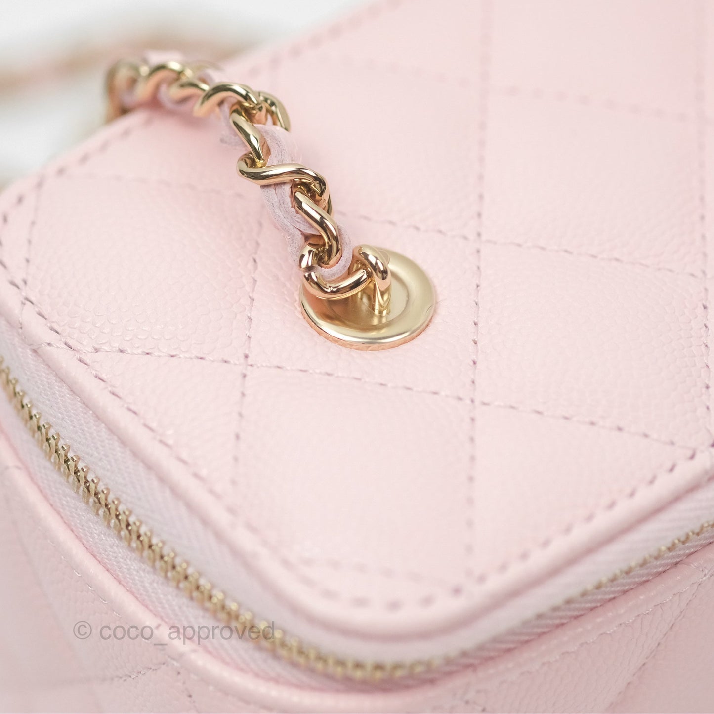 Chanel Classic Vanity With Chain Pink Caviar Gold Hardware