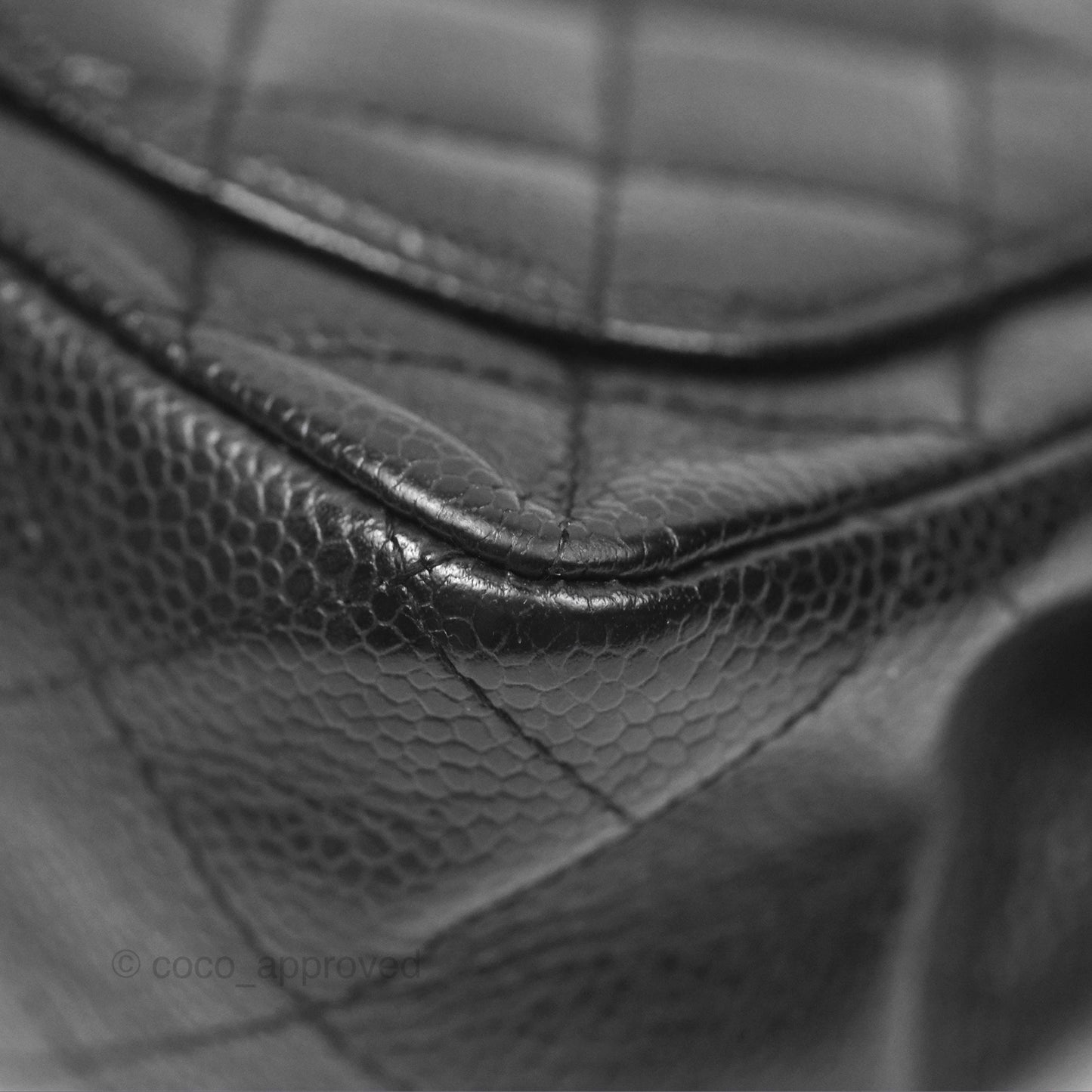 Chanel Vintage Mini Square Quilted Black Caviar Gold Hardware