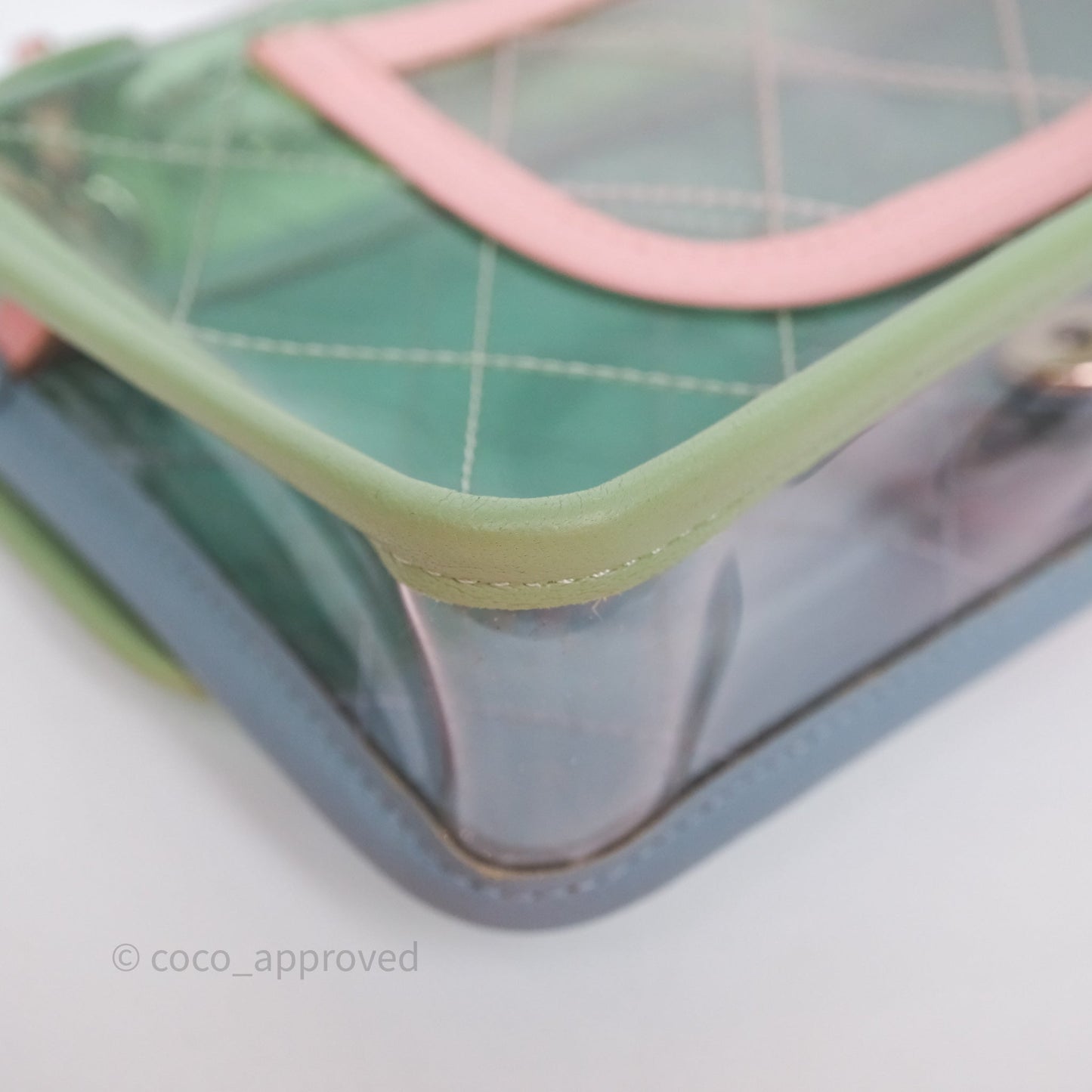 Chanel Coco Splash PVC Mini Flap Bag Blue/Green/Pink Silver Hardware