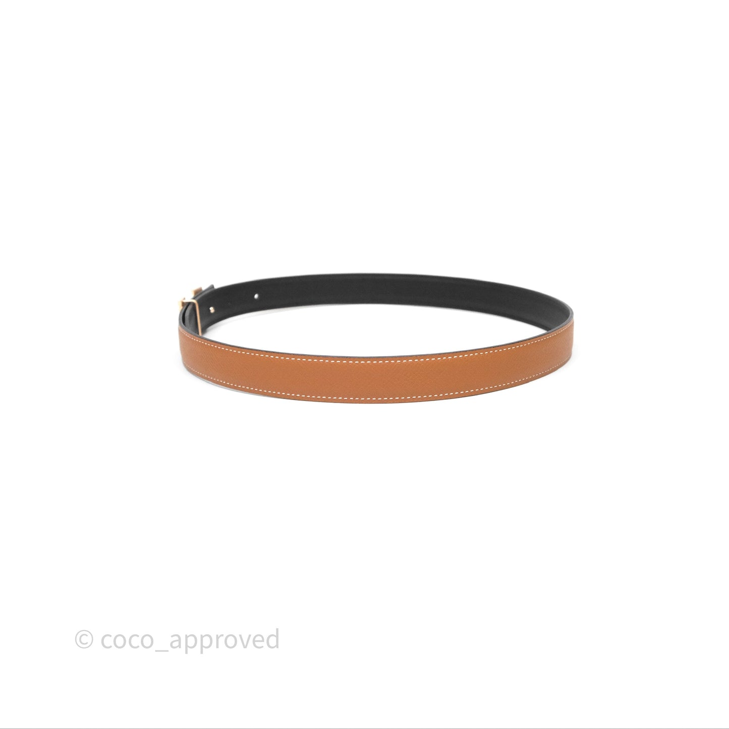 Hermès H Belt Buckle & Reversible Strap Noir/Gold Rose Gold Hardware