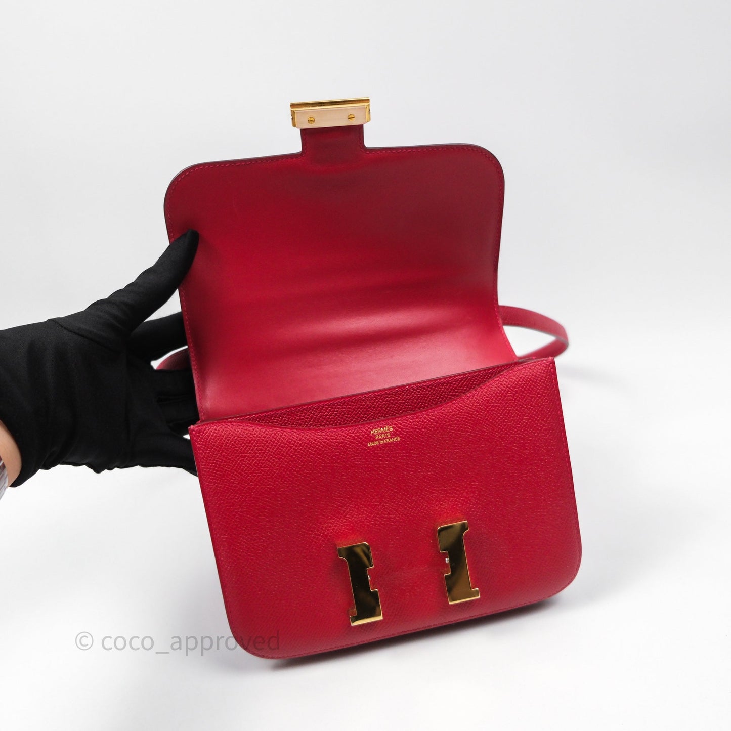 Hermès Constance Mini 18cm Rouge Casque Epsom Gold Hardware