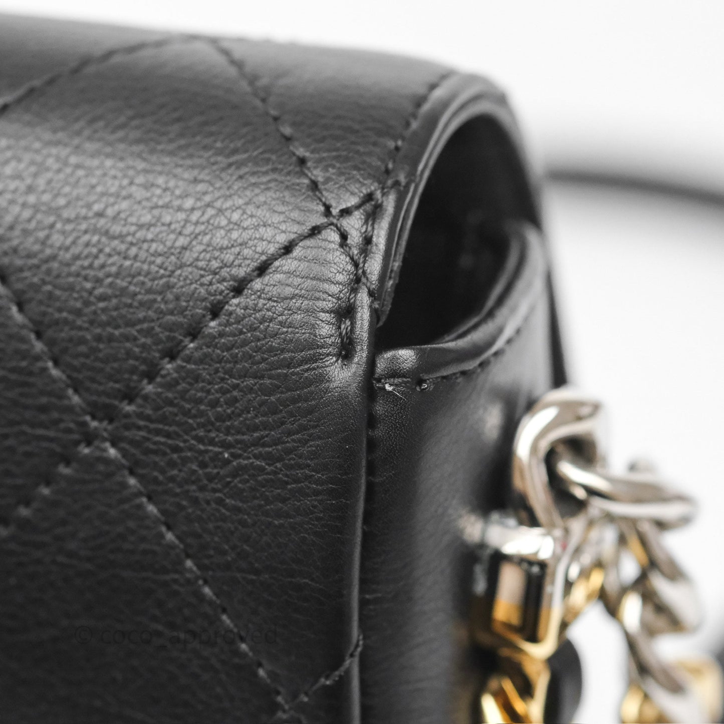 Chanel Small Precious Union Flap Black Calfskin Gold & Silver Hardware