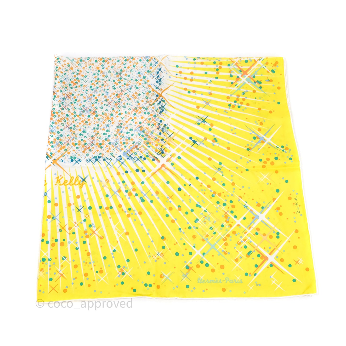 Hermes Magic Kelly Scarf Yellow 90