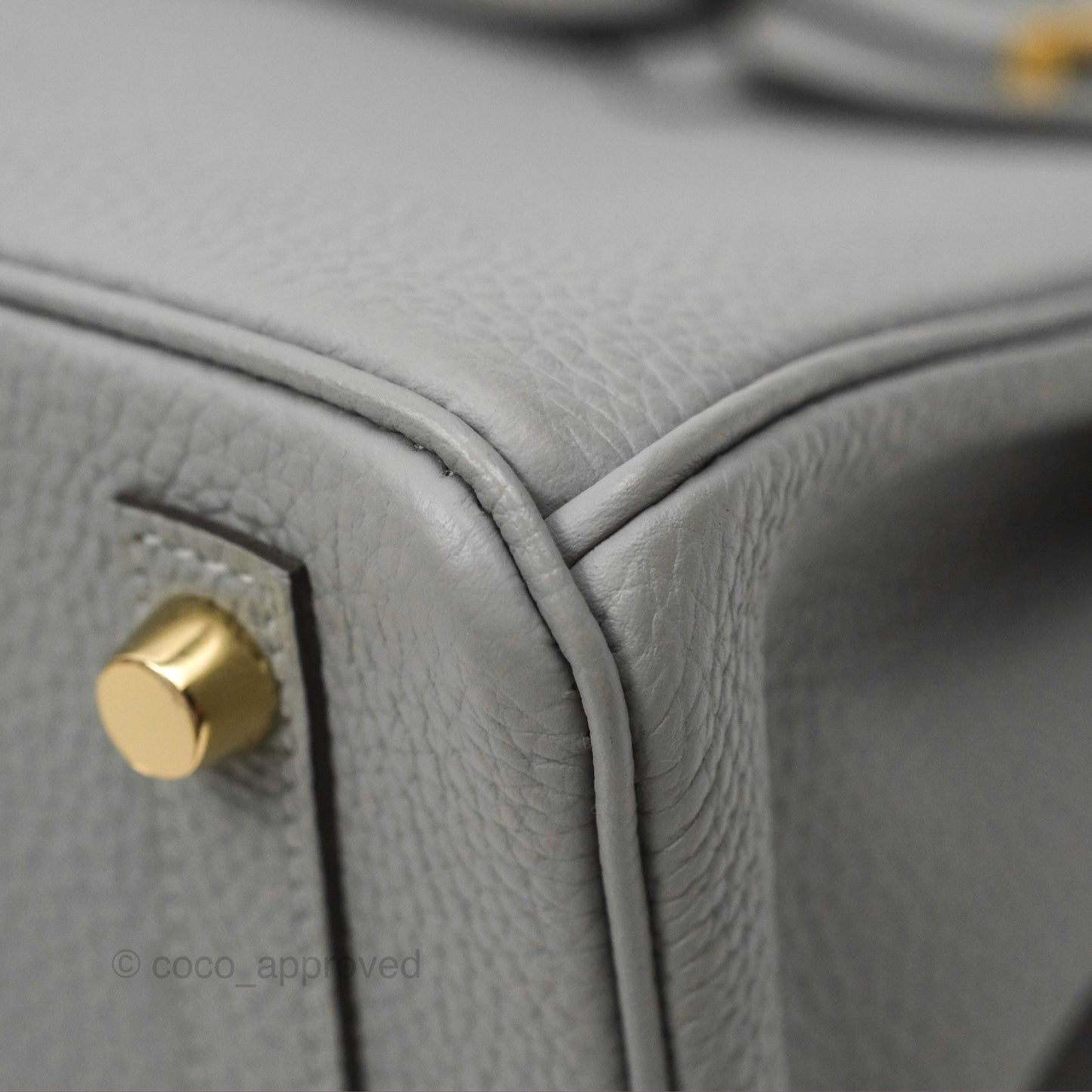 Hermès Birkin 25 Retourne Gris Mouette 4Z Togo Gold Hardware