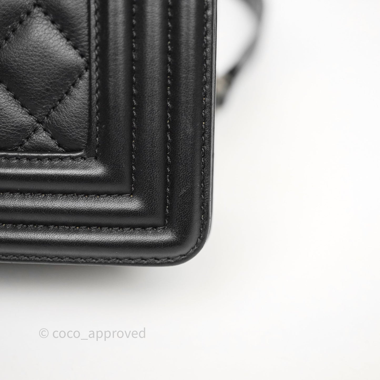 Chanel Quilted Medium Boy Black Calfskin Ruthenium Hardware