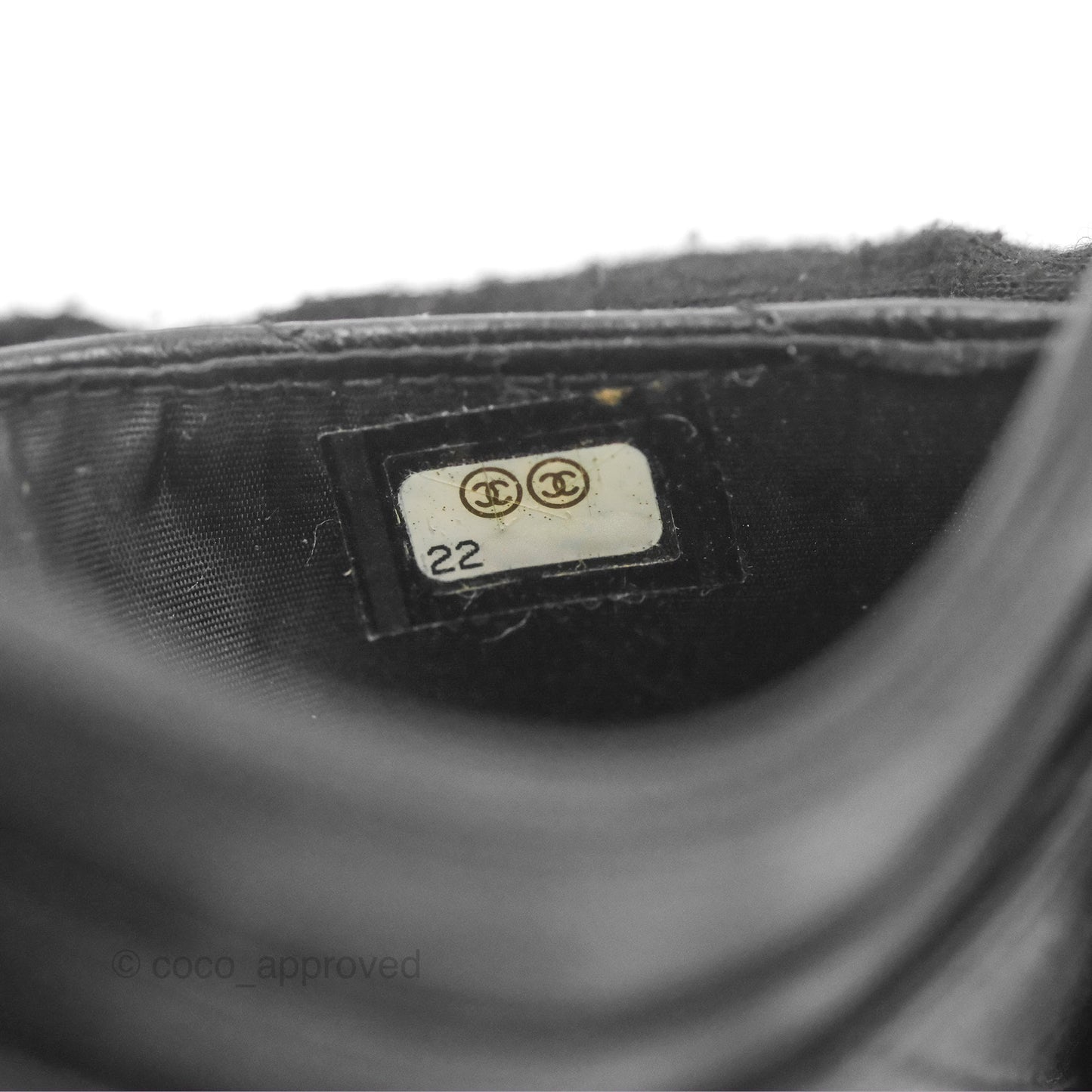 Chanel Classic Flat Card Holder Chevron Black Calfskin Gold Hardware