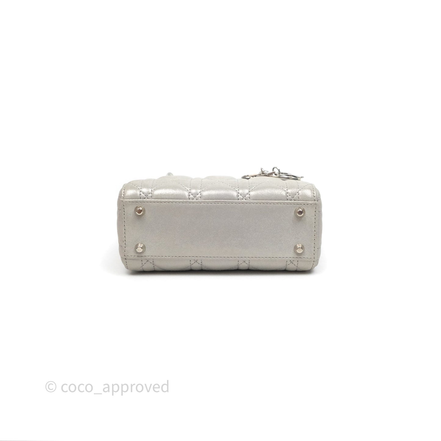 Christian Dior Calfskin Cannage Mini Lady Dior Grey