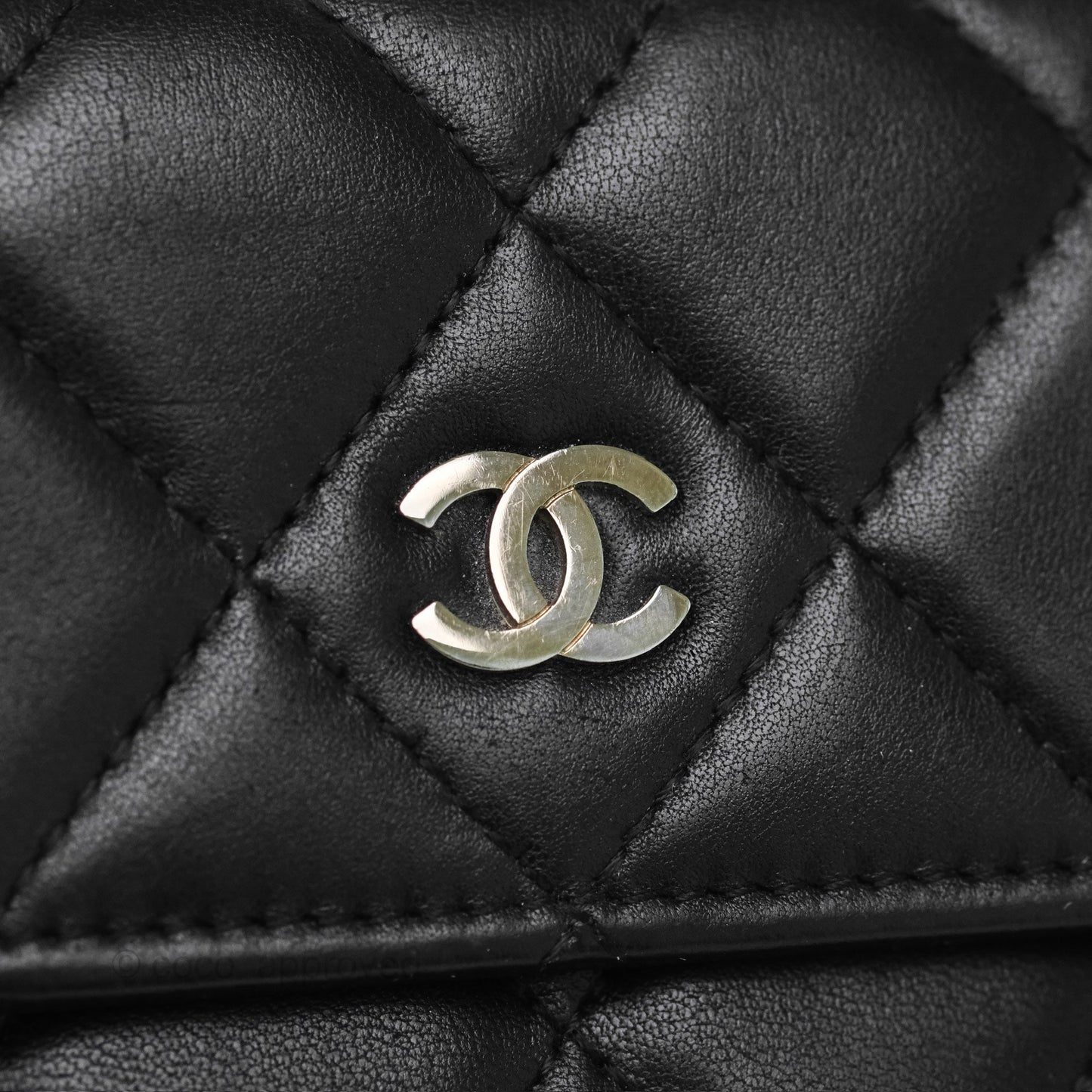 Chanel Classic Quilted Long Wallet Black Lambskin Silver Hardware