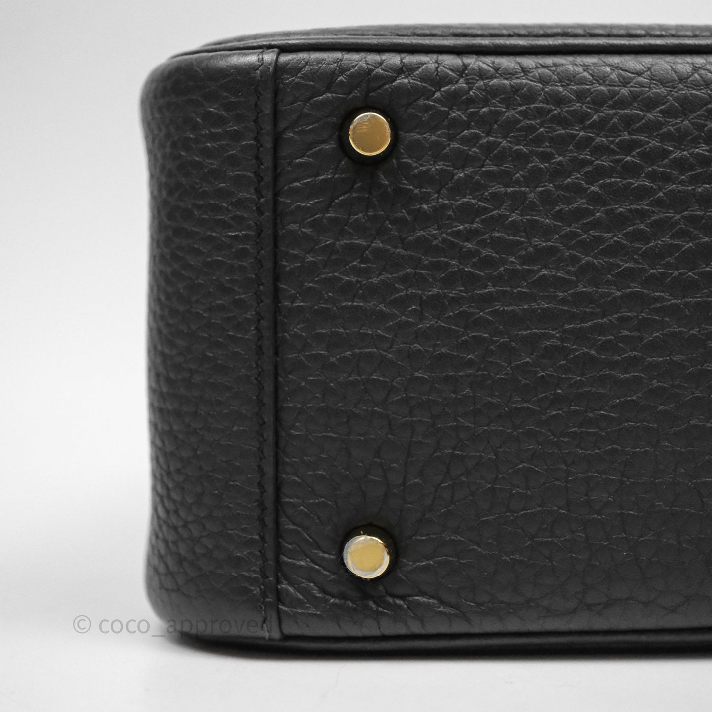 Hermès Mini Lindy 20 Noir 89 Clemence Gold Hardware