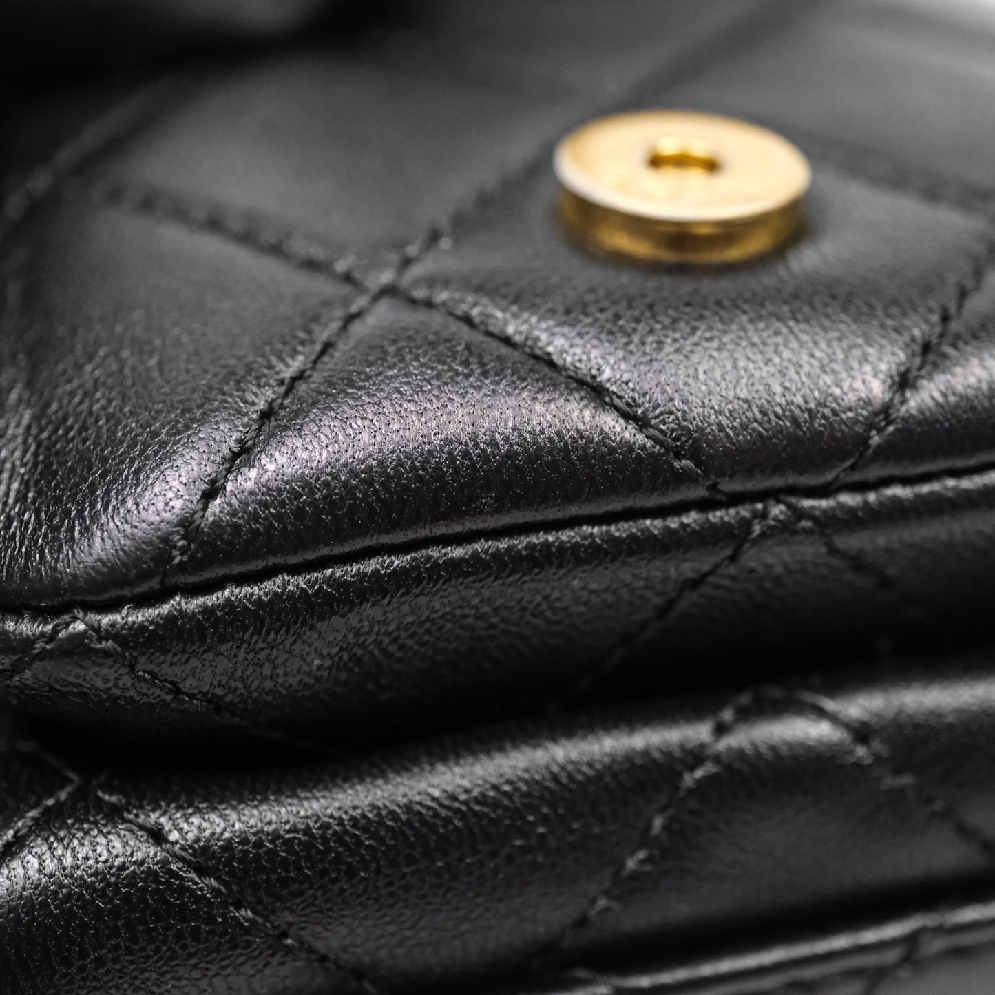 Chanel Small Quilted Trendy Double Pocket Hobo Black Lambskin Gold Hardware