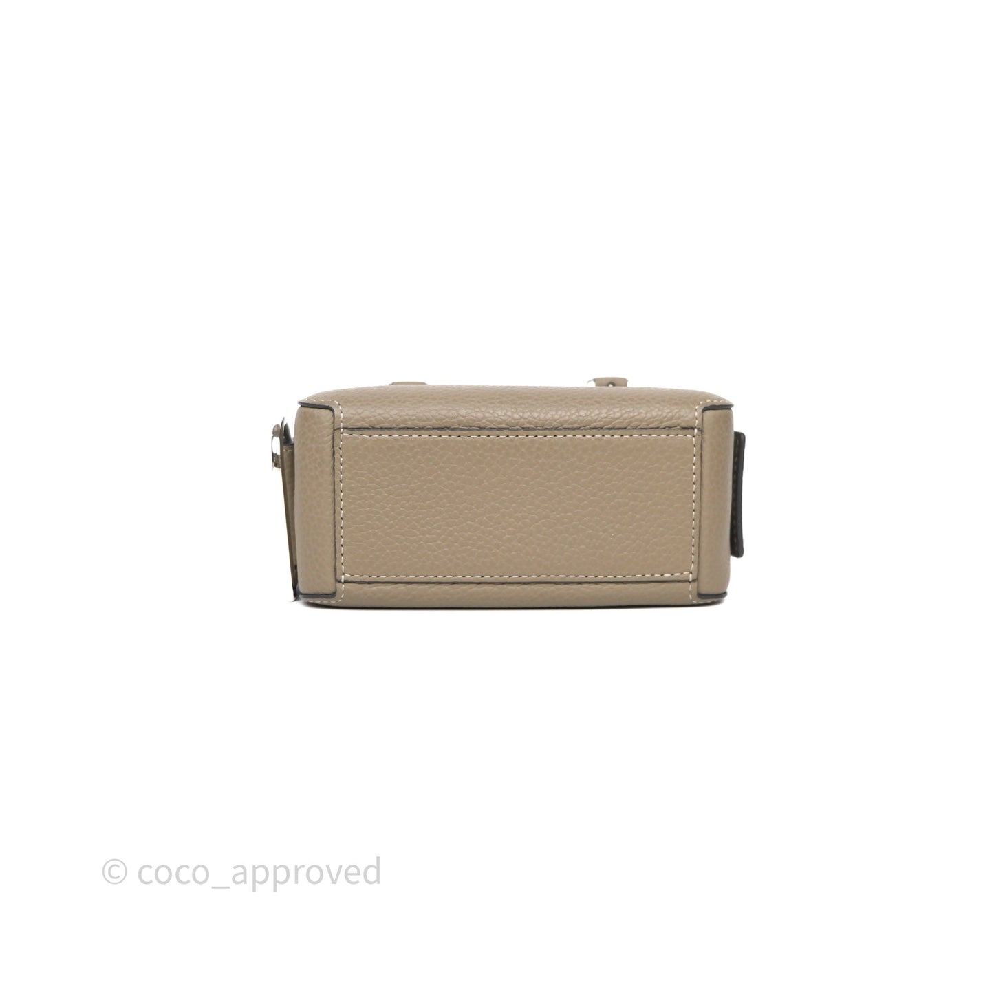 Delvaux Cool Box Nano Ivory Taurillon Soft Grained Calfskin Palladium Hardware
