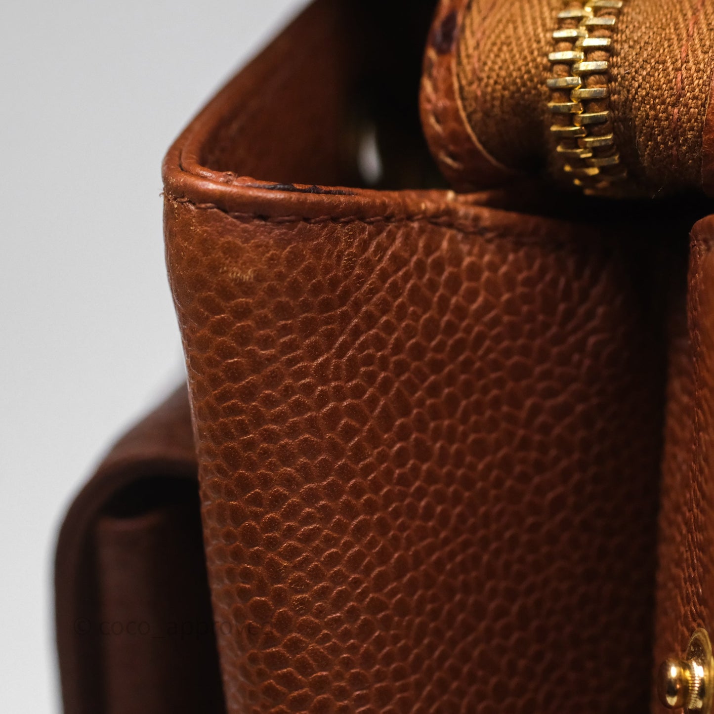 Chanel Vintage Tote Caramel Caviar 24K Gold Hardware