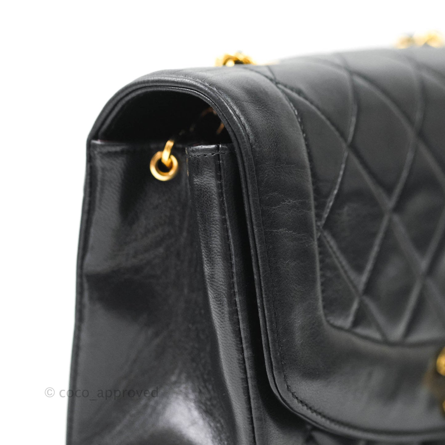 Chanel Black Quilted Lambskin Small Vintage Classic Diana Flap Bag