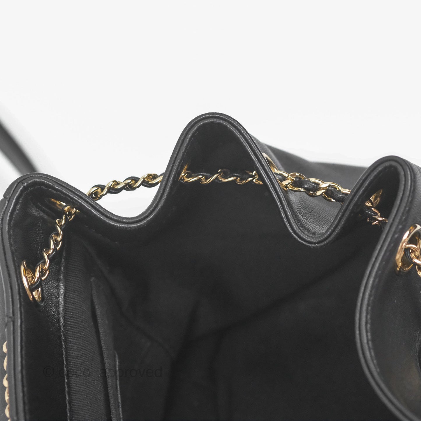 Chanel Quilted Small Duma Drawstring Backpack Black Lambskin