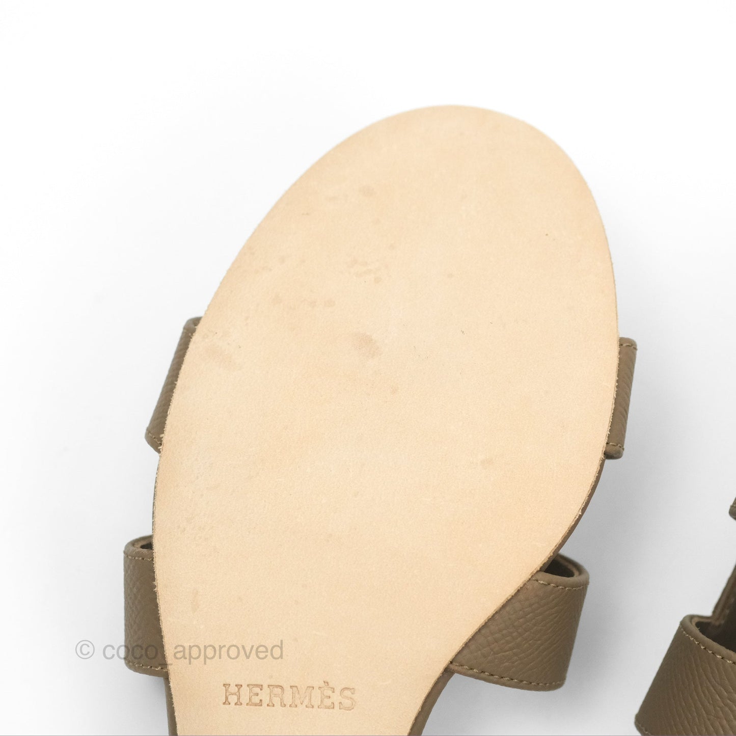 Hermès Oasis Sandals in Etoupe Epsom Size 37