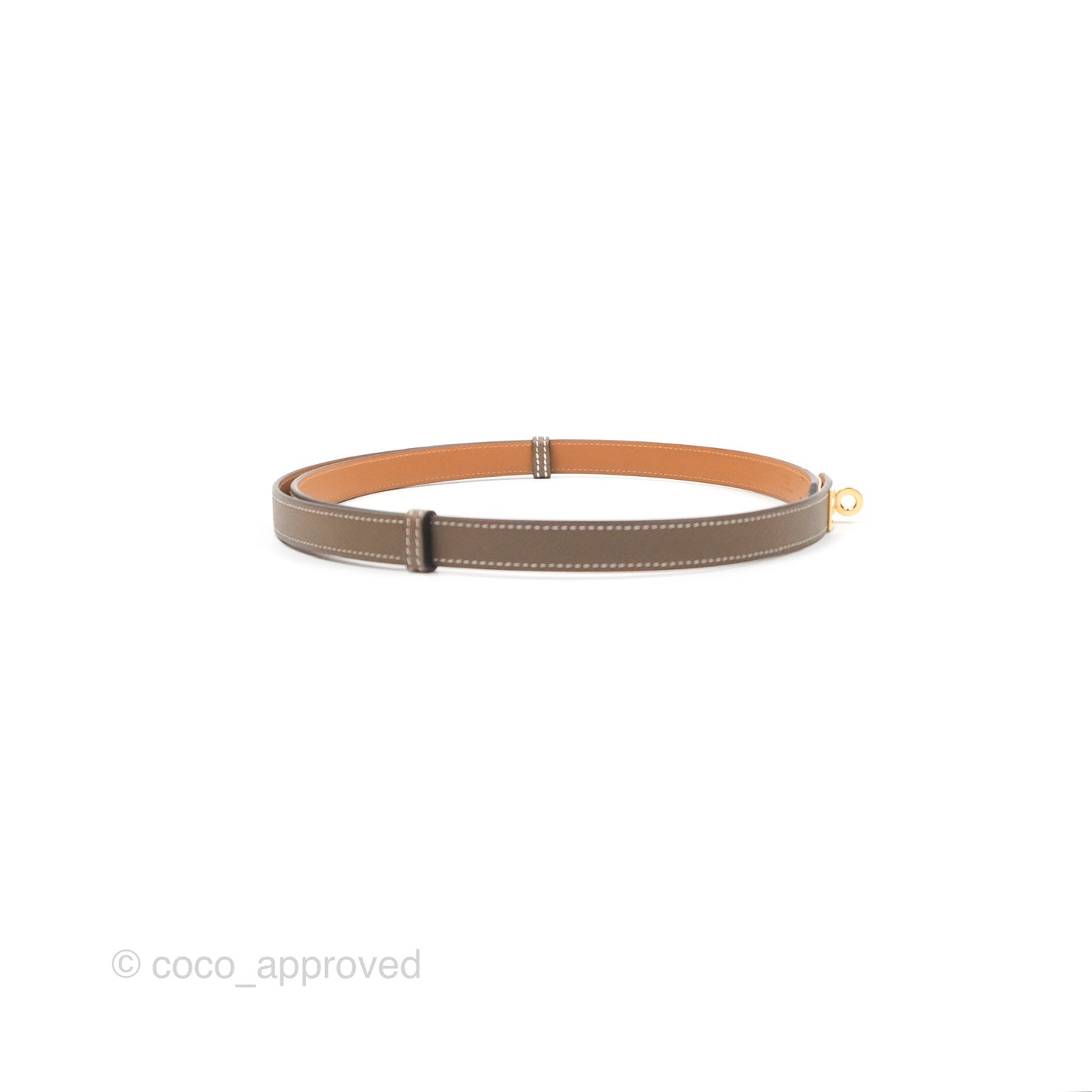Hermès Epsom Kelly Buckle Belt Etoupe 18 Rose Gold Hardware