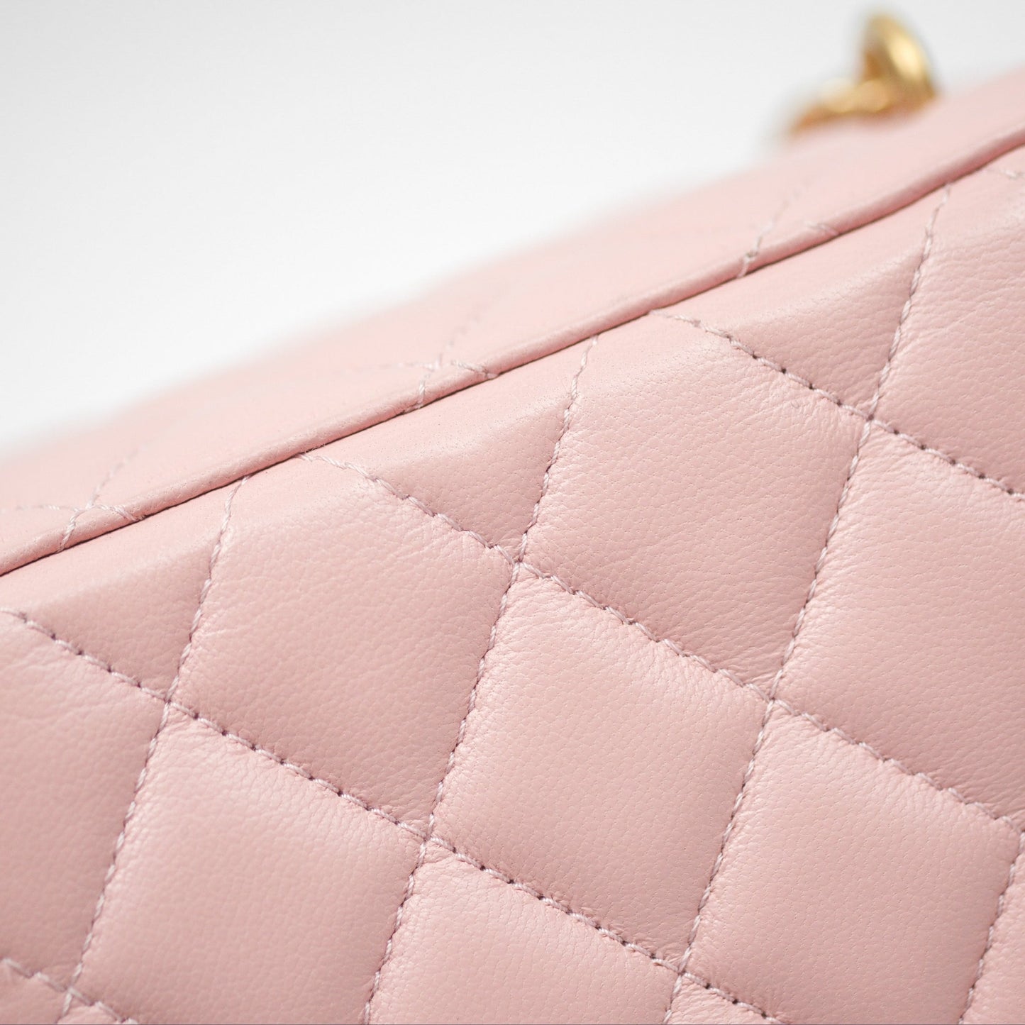 Chanel Quilted Vanity Rectangular with Camellia Adjustable Chain Pink Lambskin 23S