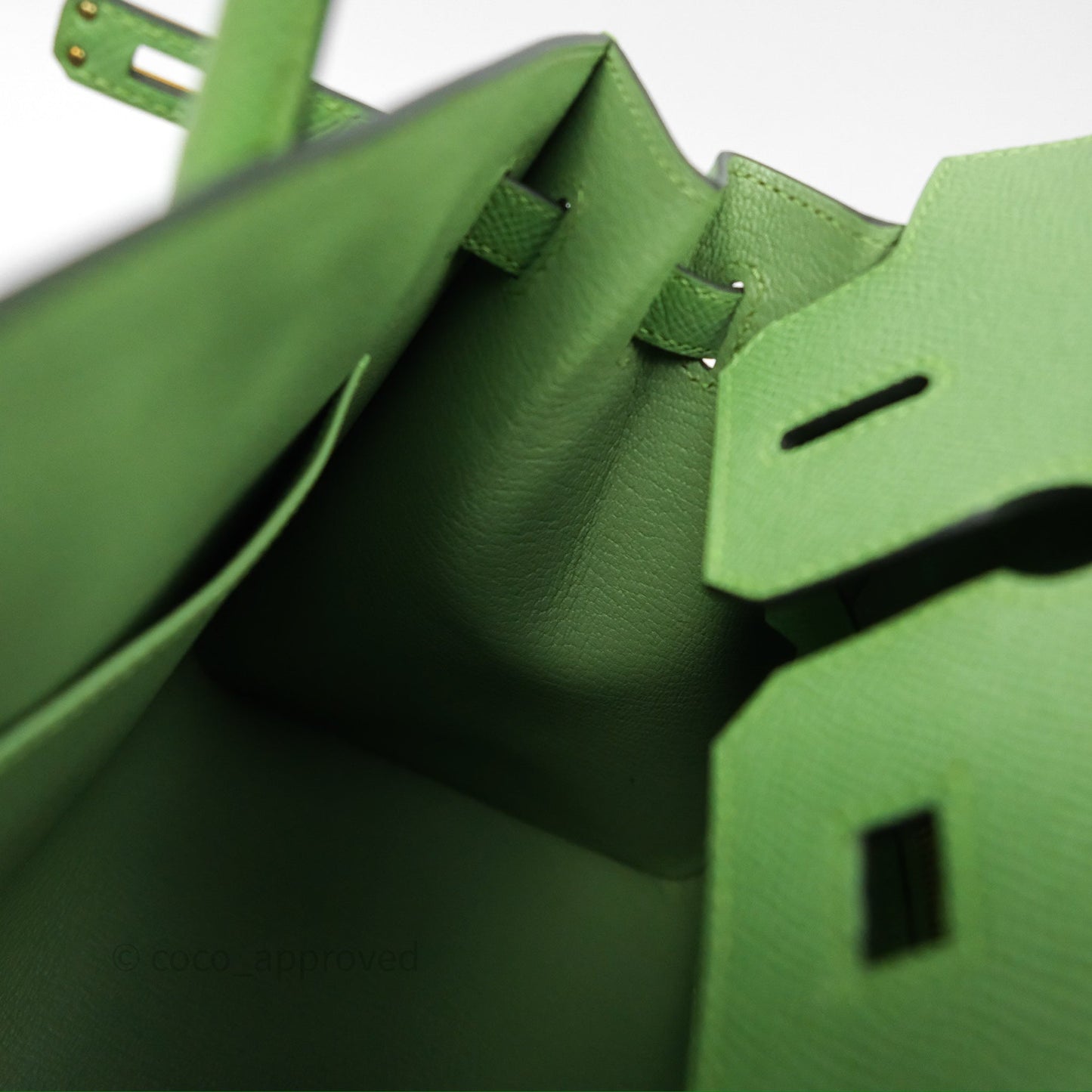 Hermès Birkin 25 Sellier Vert Criquet 3I Epsom Gold Hardware