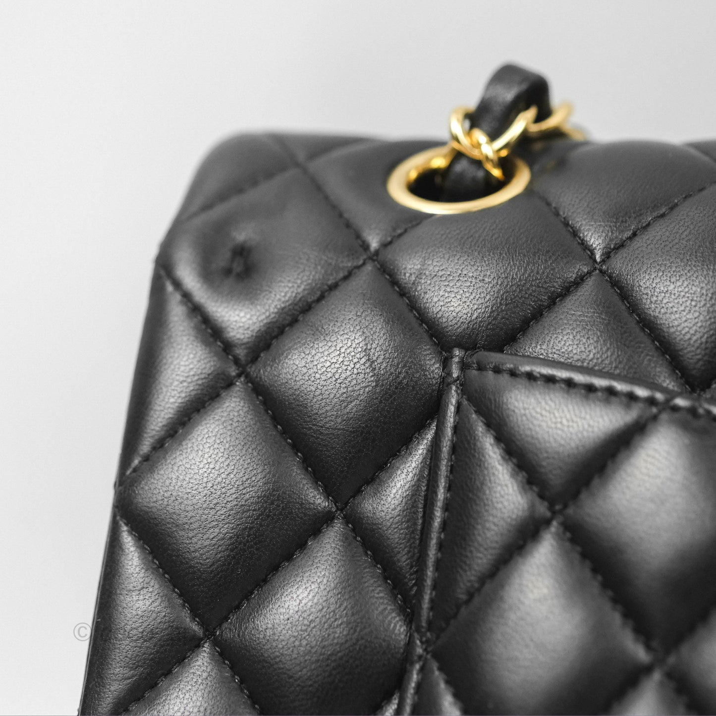 Chanel Classic M/L Medium Flap Quilted Black Lambskin Gold Hardware