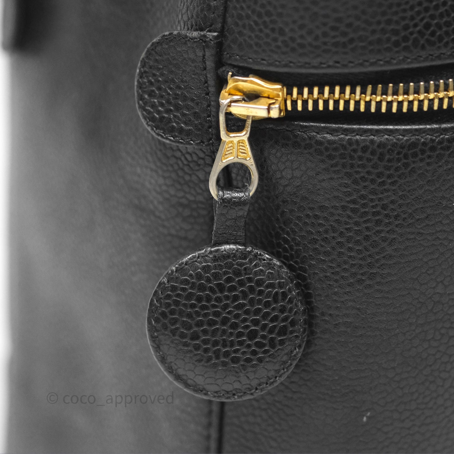 Chanel Vintage Vanity Case Black Caviar Gold Hardware