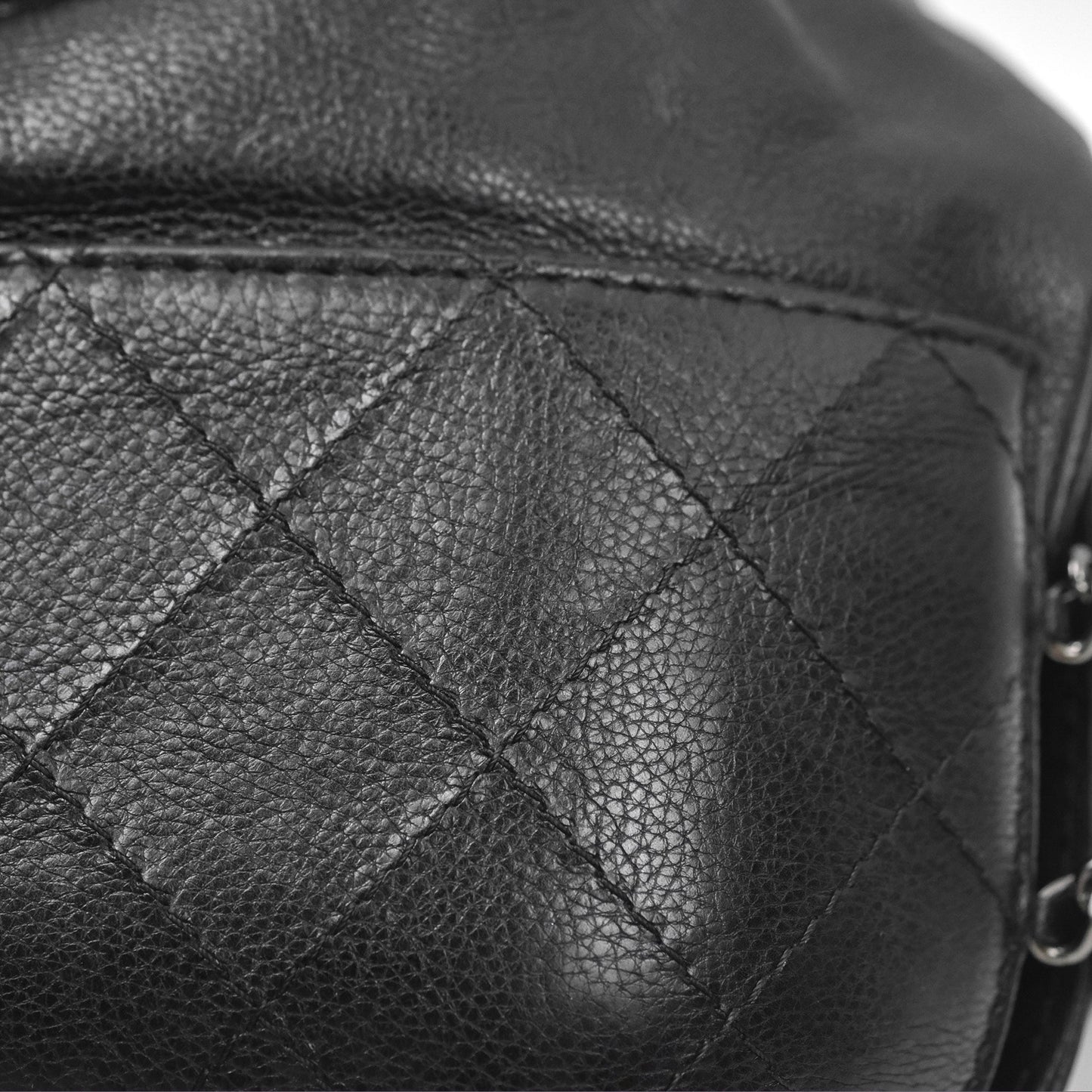 Chanel Small Gabrielle Drawstring Bucket Bag Black Aged Calfskin