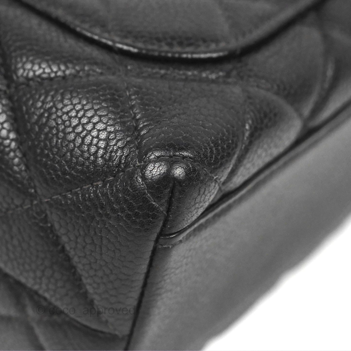 Chanel Vintage Kelly Quilted Flap Bag Black Caviar 24K Gold Hardware