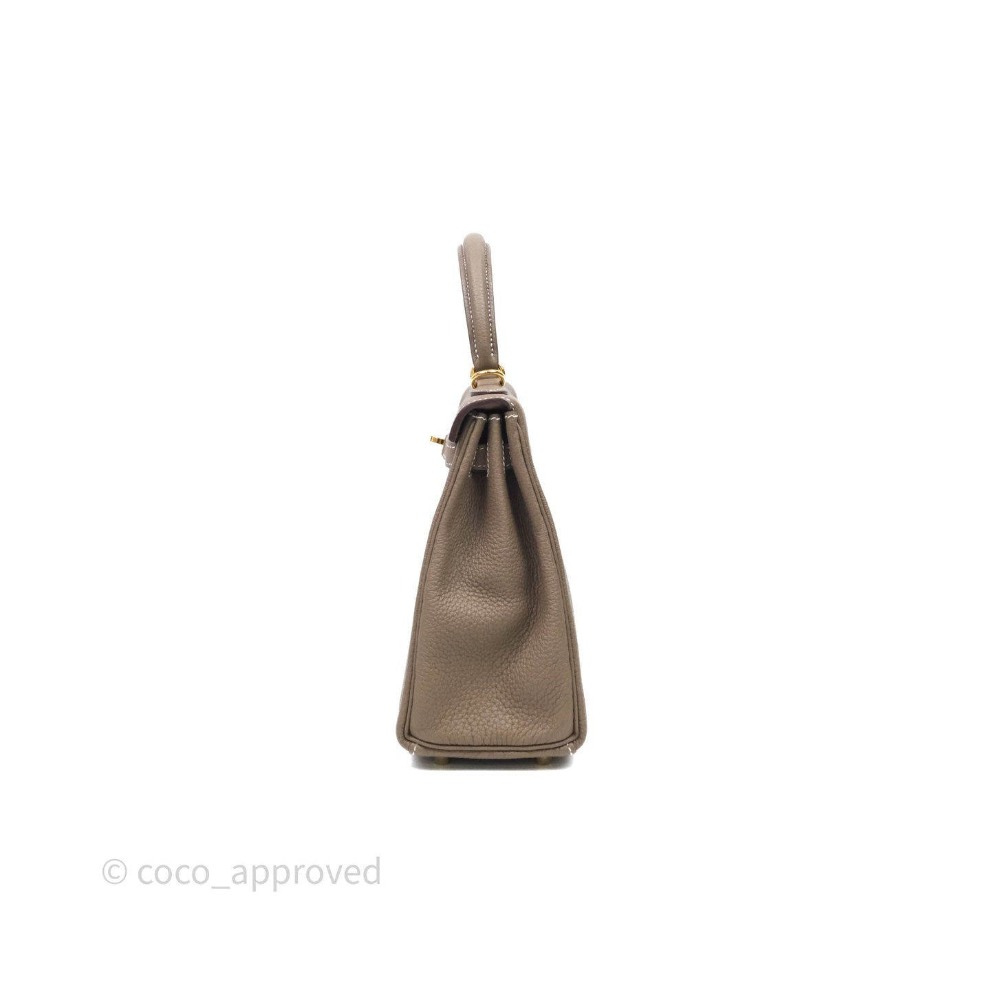 Hermes Kelly 25 Etoupe 18 Togo Gold Hardware