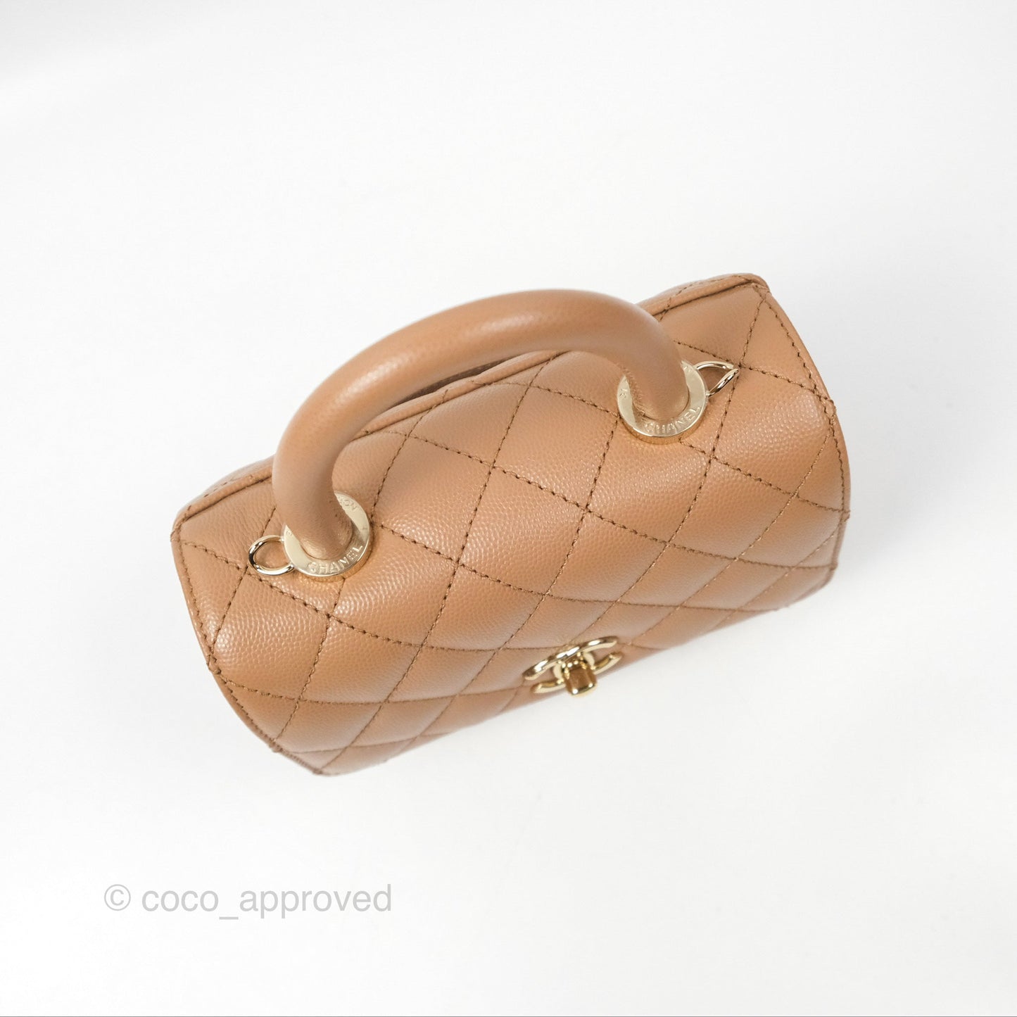 Chanel Mini Coco Handle Dark Beige Caviar Gold Hardware