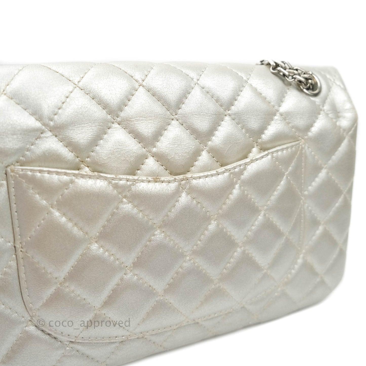 Chanel Reissue 226 Silver Calfskin Silver Hardware