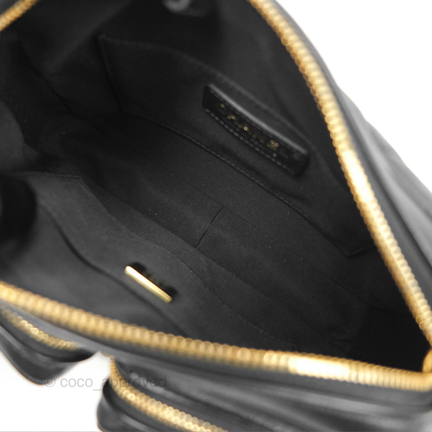 Chanel Small Logo Camera Case Quilted Black Calfskin
