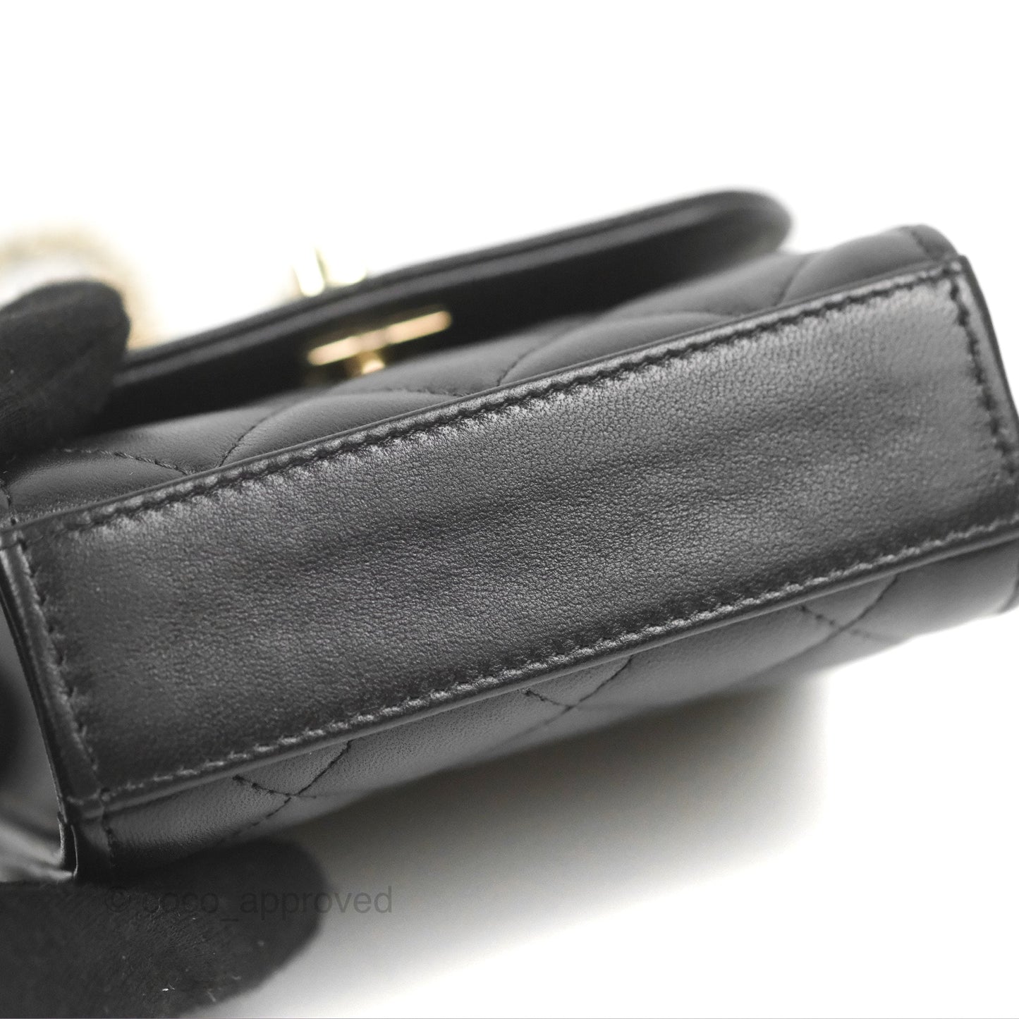 Chanel Mini Quilted Clutch With Chain Black Lambskin Gold Hardware