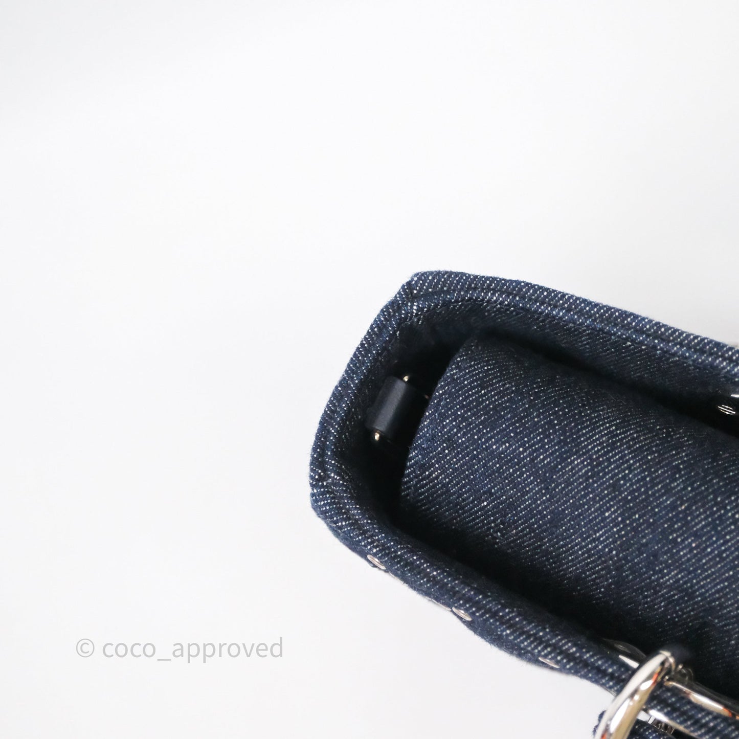 Christian Dior Medium Lady D-Joy Denim Eyelet Silver Hardware