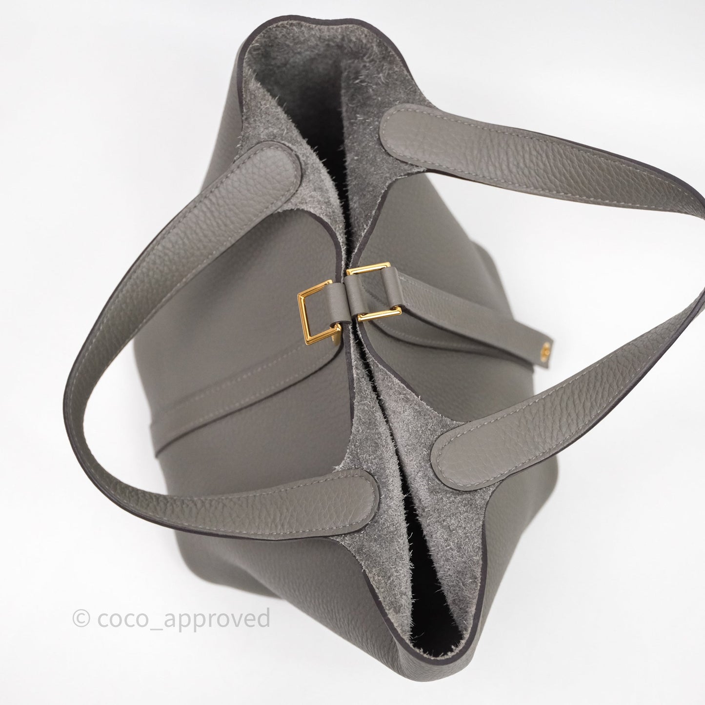 Hermès Picotin 18 Gris Meyer 0L Clemence Gold Hardware