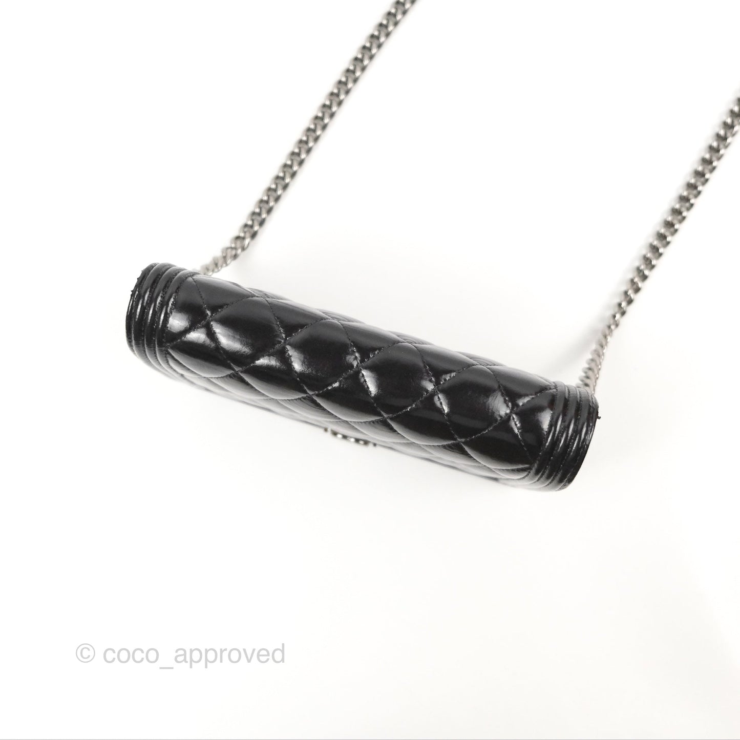 Chanel Quilted Boy Wallet on Chain WOC Black Aged Calfskin Gun Metal