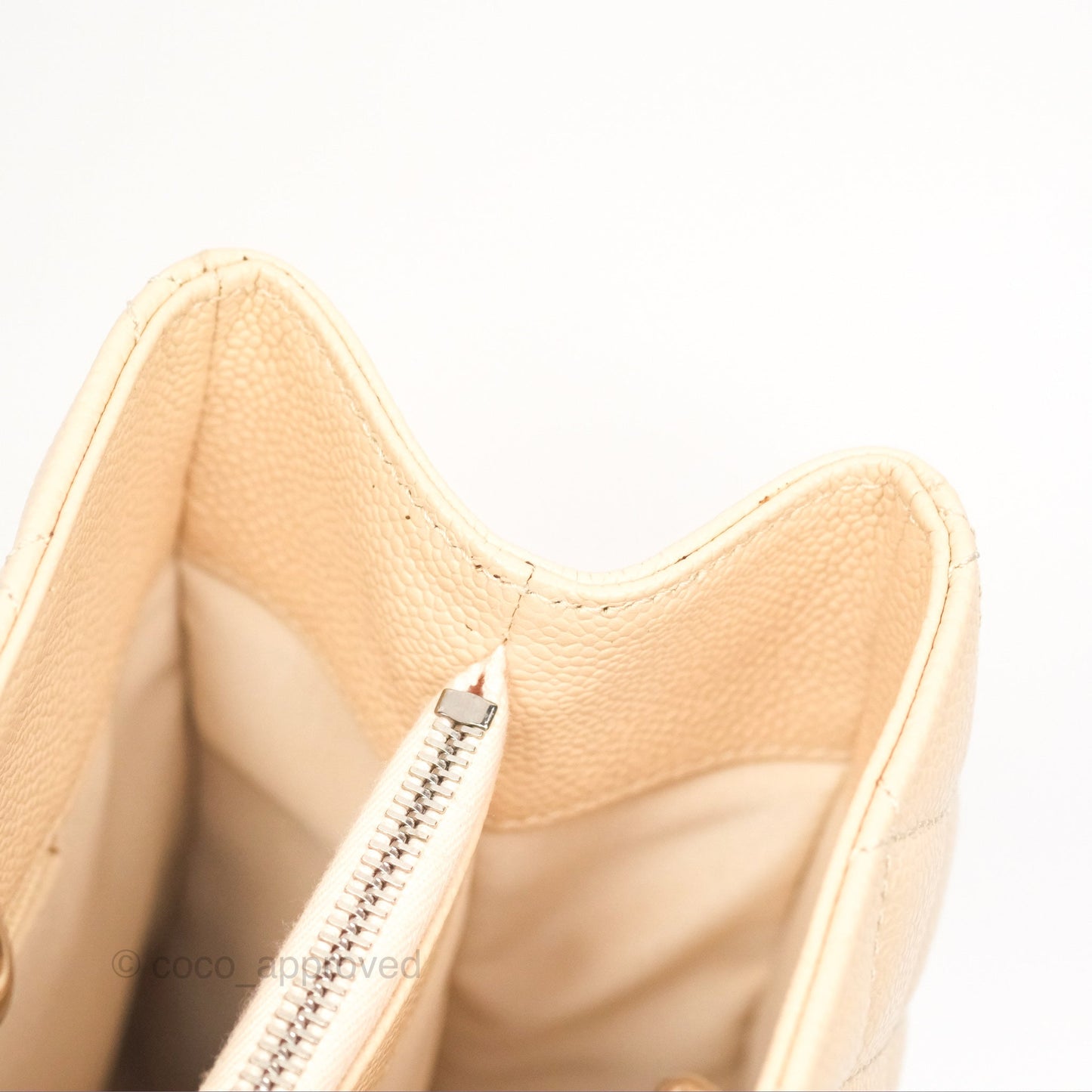 Chanel GST Beige Caviar Silver Hardware
